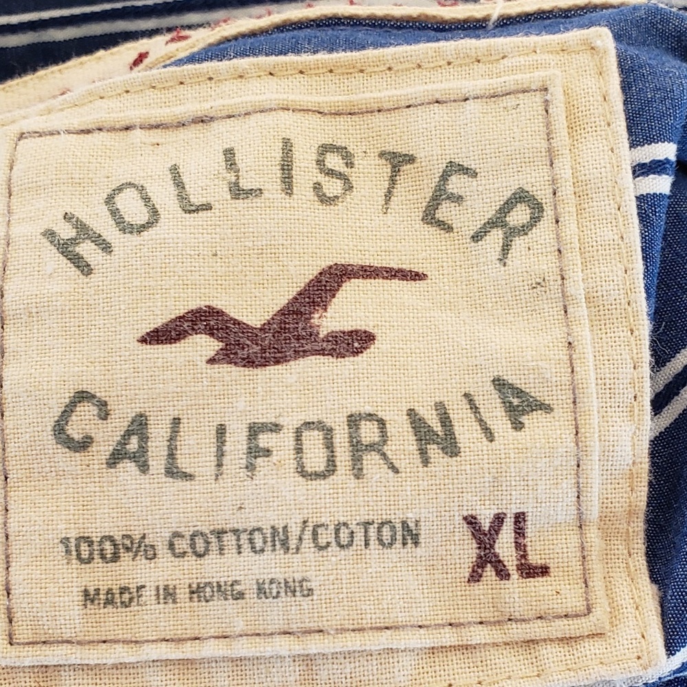HOLLISTER CALIFORNIA HEAVY BLUE AND WHITE STRIPE - Picture 3 of 4